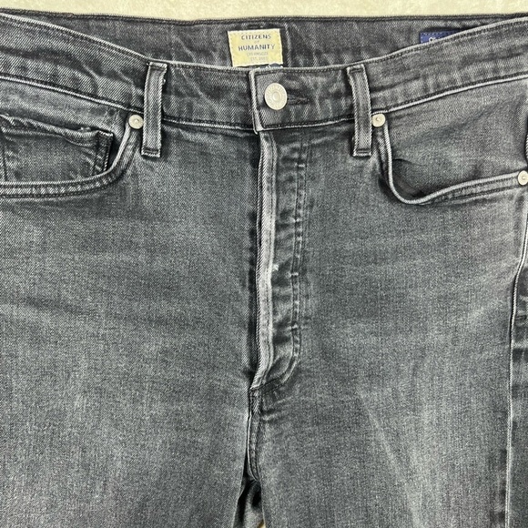 Citizen of Humanity 30 Premium Vintage Black Distressed Olivia High Rise Jean - Picture 5 of 14